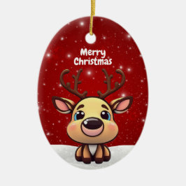 Baby Deer, Fawn, Doe 🦌 🎄Cute Merry Christmas Keramik Ornament