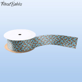 Baby Deer, Fawn, Doe, Rentier 🦌 Blau, Schneeflock Satinband