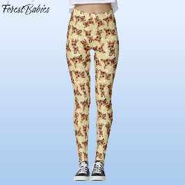 Baby Deer, Fawn, Doe, Rentier 🦌 Gold, Schneeflock Leggings