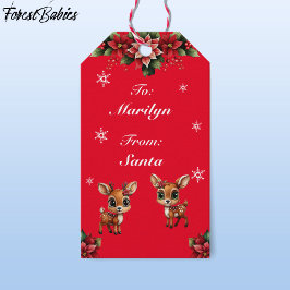 Baby Deer, Fawn, Doe, Rentier 🦌 Rot Geschenkanhänger