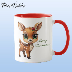 Baby Deer, Fawn, 🦌 Niedlich frohe Weihnachten 🎄 Tasse