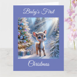 Baby Deer First Christmas Karte