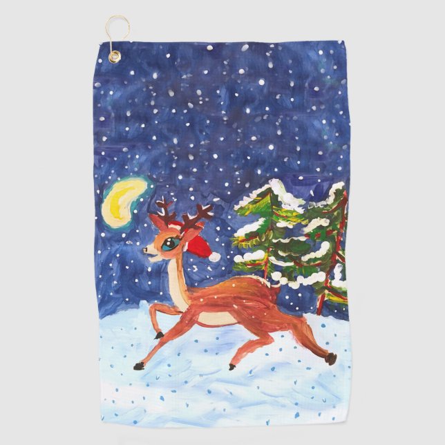 Baby Deer Golfhandtuch (Vorderseite)