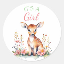 Baby Deer in Blume | Es ist eine Mädchen-Babydusch