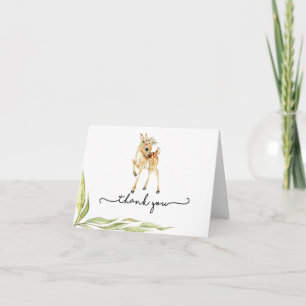 Baby Deer in Greenery Baby Dusche Vielen Dank Karte