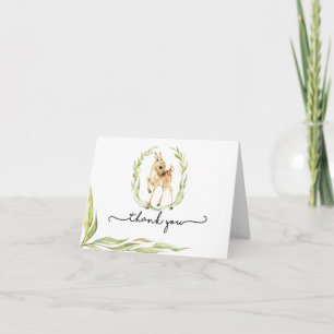 Baby Deer in Greenery Baby Dusche Vielen Dank Karte