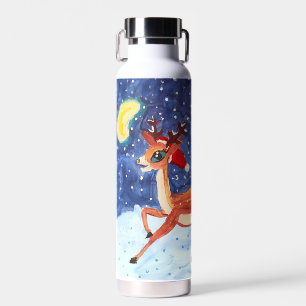 Baby Deer in Weihnachtsmannmütze "Kunst von Kinder Trinkflasche