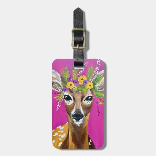 Baby Deer Luggage Tag Gepäckanhänger (Vorderseite vertikal)