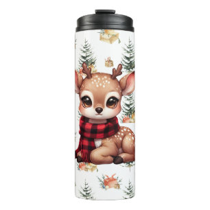 Baby Deer mit Buffalo Kariert Thermosbecher