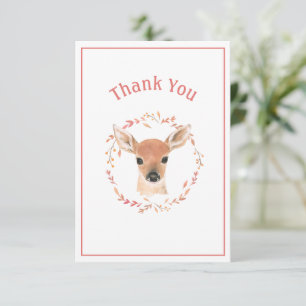 Baby Deer Simple Rustic Danke Card