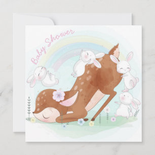 Baby Deer und Bunnies Feiertagskarte
