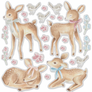 Baby Deh & Birds Bedroom Wall Set of Aufkleber