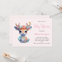Baby Dei mit Antlers and Blume Babydusche