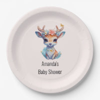 Baby Dei mit Antlers and Blume Babydusche