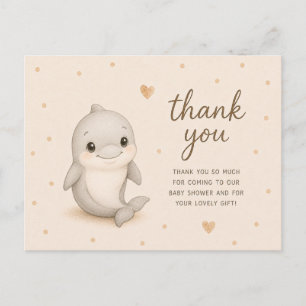 Baby-Delfin-Baby-Party Dankeschön Postkarte