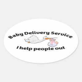 Baby Delivery Service I help people out | midwife Ovaler Aufkleber