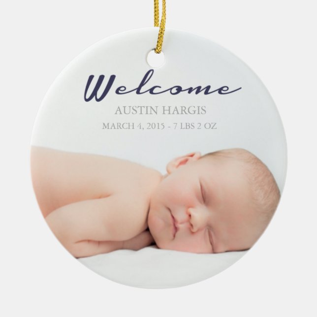 Baby der Baby-Verzierungs-| Keramik Ornament (Vorne)