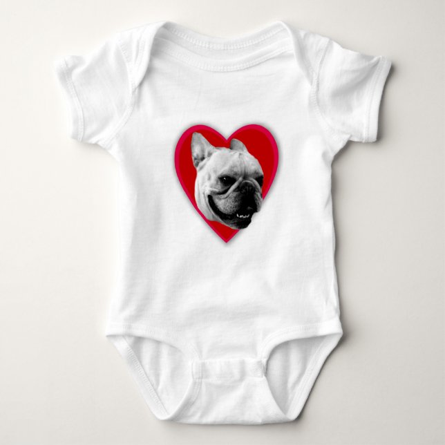 Baby der Liebe-französischen Bulldogge Strampler (Vorderseite)