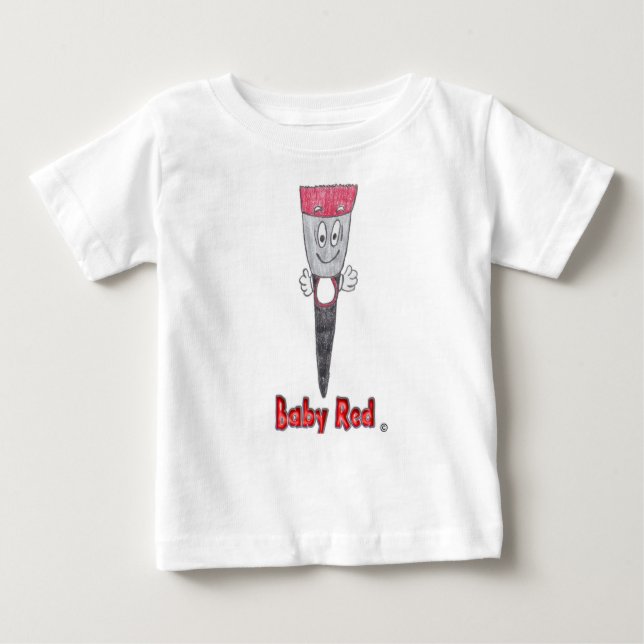 Baby-der Malerpinsel-T - Shirt der roten (Vorderseite)