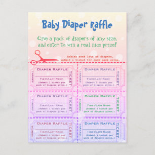 Baby Diaper Raffeln Tickets Rainbow Postkarte