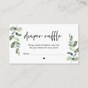 Baby Diaper Raffle, gewinnen Sie einen Preis, Läss Begleitkarte