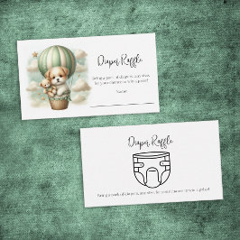 Baby Diaper Raffle Puppy Adventure Hot Air Balloon Begleitkarte