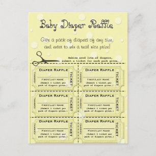 Baby Diaper Raffles Tickets Postkarte