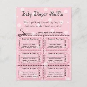 Baby Diaper Raffles Tickets Postkarte