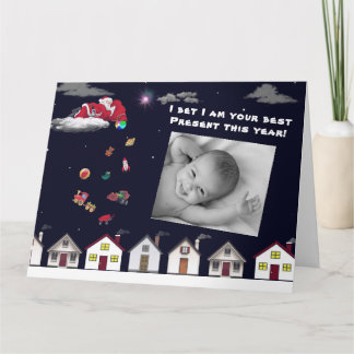 BABY DIE ERSTEN CHRISTMAS. CUSTOM BABY FOTO TISCHS KARTE