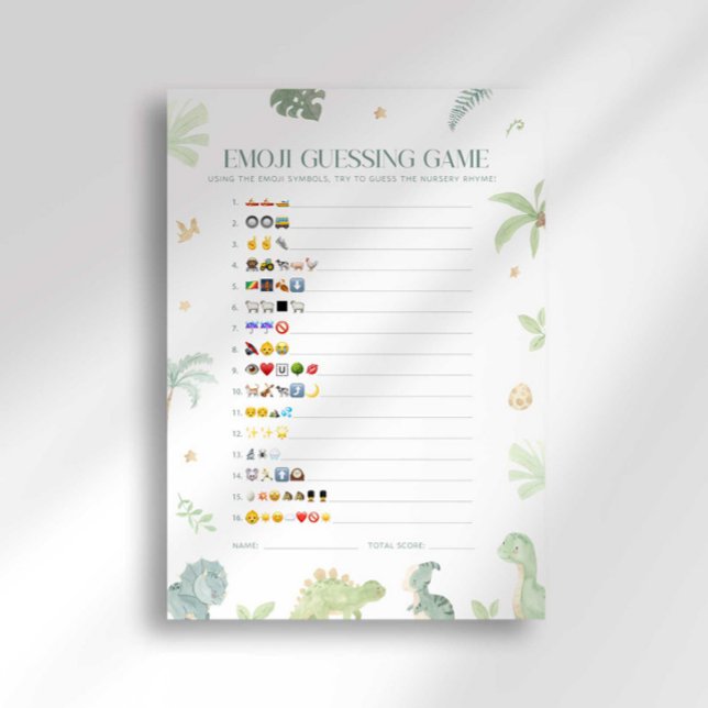 Baby Dino Baby Dusche Emoji Guessing Game Einladung (Von Creator hochgeladen)
