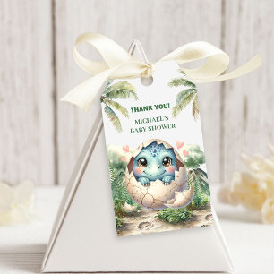 Baby Dino Baby-Party Steht Vor Der Tür Geschenkanh Geschenkanhänger