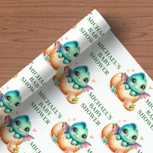 Baby Dino Badezimmer Einwickelpapier Süß Schlüpft Geschenkpapier