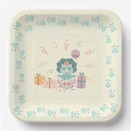 Baby Dino Birthday Papierplatte Pappteller