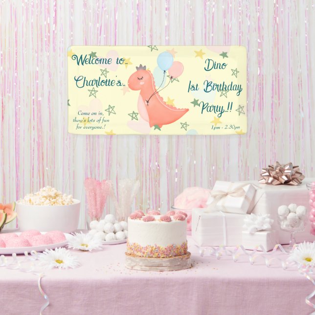 Baby Dino Birthday Party Banner (Party)