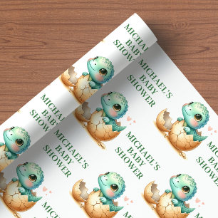 Baby Dino Ei Thema Schlüpft bald Geschenkpapier