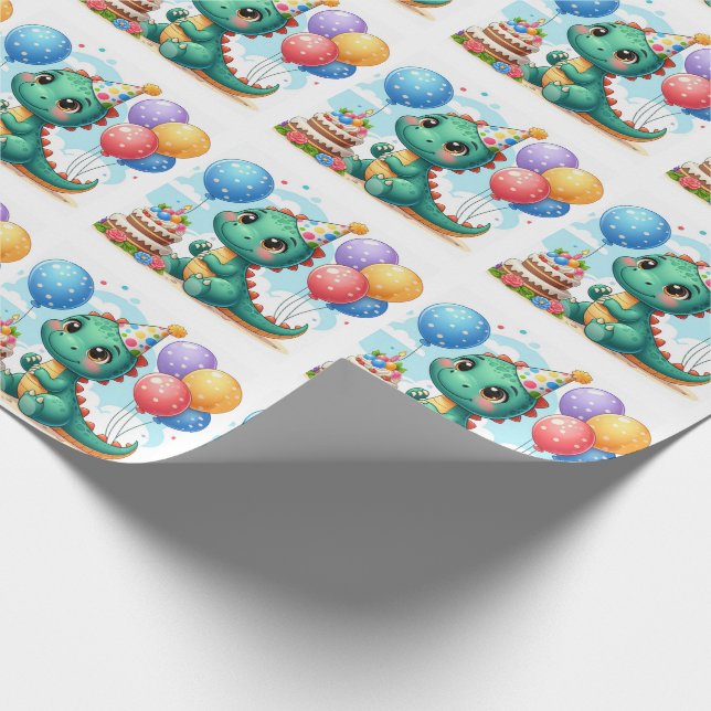 Baby Dino Gift Wrap Papel de regalo Geschenkpapier (Ecke)