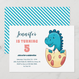 Baby Dino Hatching Ei Niedlich Kids Dinosaur Gebur Einladung