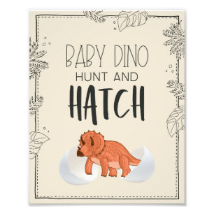Baby Dino Hunt und Hatch Dinosaur Geburtstagszeich Fotodruck