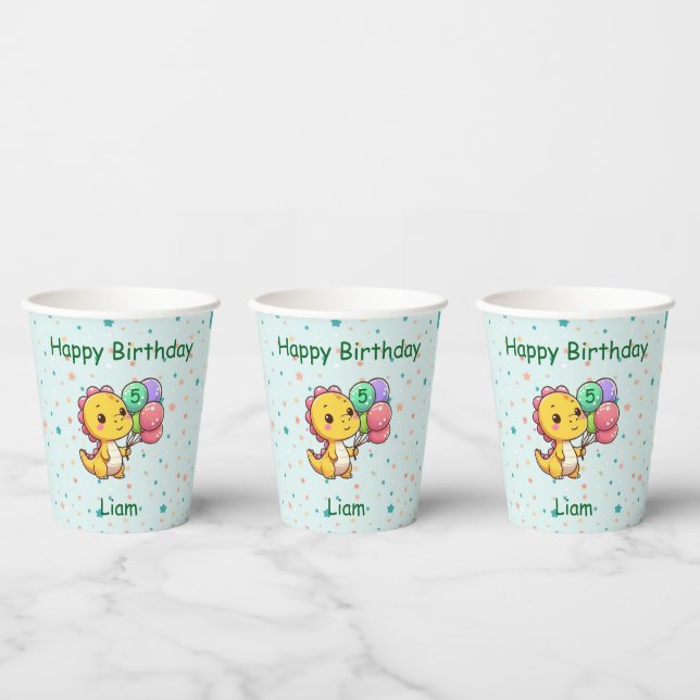 Baby Dino Paper Cups Pappbecher (Multi)