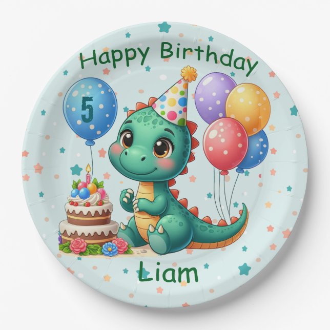 Baby Dino Paper Plates Pappteller (Vorderseite)