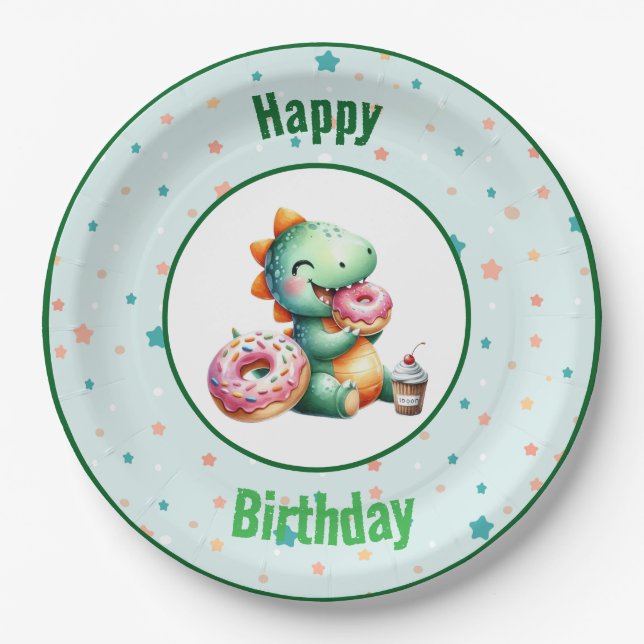  Baby Dino Party Plates Pappteller (Vorderseite)