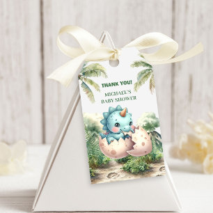 Baby Dino Party Schlüpft bald Baby Shower Geschenk Geschenkanhänger