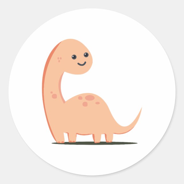 Baby Dino Runder Aufkleber (Vorderseite)
