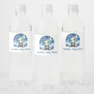 Baby Dino Umarmung Teddybär Babydusche Wasserflaschenetikett