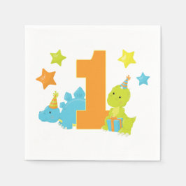 Baby Dinosaur 1. Geburtstag Serviette