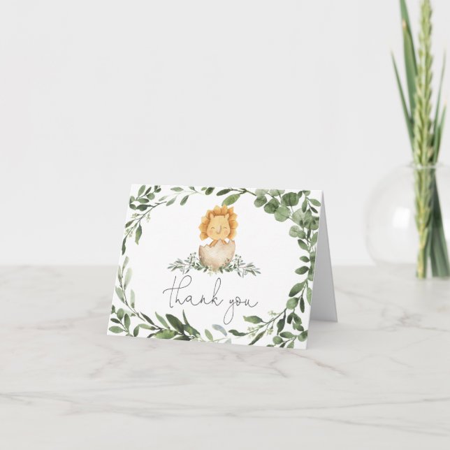 Baby Dinosaur Baby Dusche Danke Karte (Vorderseite)