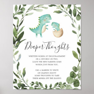 Baby Dinosaur Baby Dusche Windeln Gedanken Untersc Poster