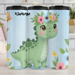 Baby-Dinosaur Blumenstirnband Glückseligkeit Thermosbecher