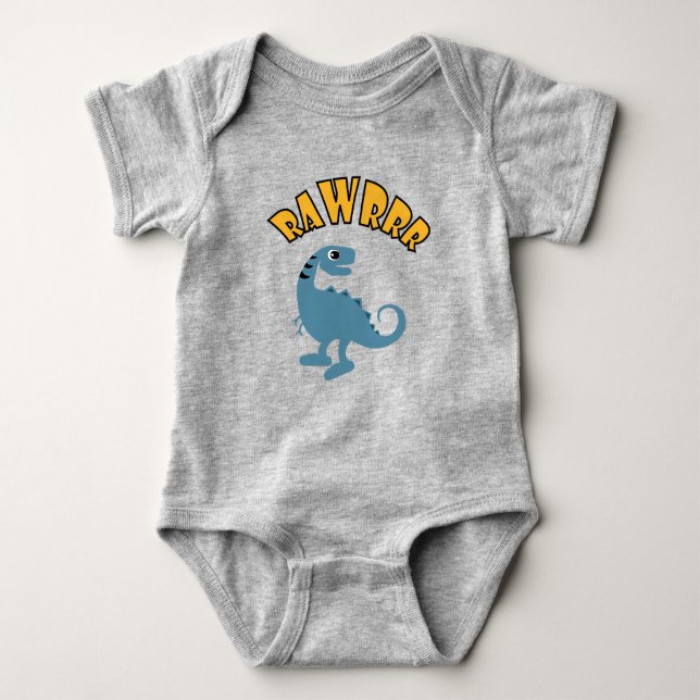 Baby Dinosaur Design - Baby Jersey Bodysuit Baby Strampler (Vorderseite)