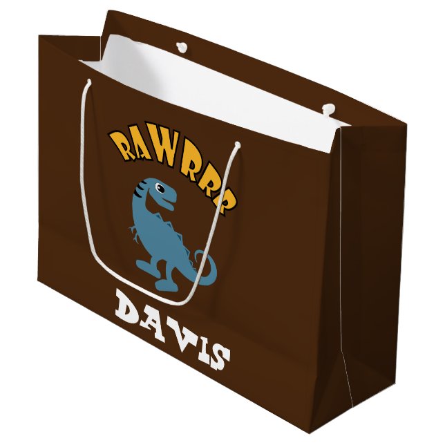 Baby Dinosaur Design - Geschenktasche - Groß Große Geschenktüte (Vorderseite Schrägansicht)